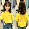 Nueva colección de otoño 2026: Camiseta elegante y moderna de manga larga a rayas para niñas, hecha de algodón puro, adecuada para niños mayores