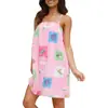 Vestido Sexy Estampado de Comercio Exterior Europeo y Americano, Nueva Bata Transfronteriza de Amazon, Ropa de Casa Casual para Mujer con Tirantes