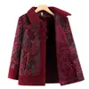 Casaco de Lã de Inverno Novo Estilo para Mulheres Idosas, Forrado com Fleece e Espesso, Roupa Estilosa e Quente para Vovó e Senhora Idosa