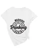 Amazon Wish Sitio Independiente Cómodo y Elegante Cuello en V para Mujer ¡Advertencia! La Camiseta de Manga Corta para Niña