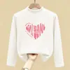 Roupa térmica feminina com forro de fleece, novo estilo outono e inverno 2026, segunda pele infantil de manga comprida, camiseta interna escovada para meninas