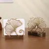 Porta Servilletas de Hierro Forjado Hoja de Ginkgo Grueso de Lujo Ligero, Portaservilletas Duradero para Mesa de Comedor de Hotel, Decoración de Estante de Almacenamiento