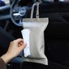 Caja de Pañuelos para Coche Colgante Bolsa de Almacenamiento de Pañuelos de Gama Alta Textura de Cuero Genuino Colgante de Pared Respaldo del Asiento del Coche Caja de Pañuelos para Coche