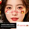 Pegatina de Tatuaje de Papel Dorado Navideño Duradera Impermeable Elementos de Papá Noel y Campana para Hombres y Mujeres Fiesta Maquillaje Facial