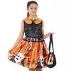 Vestido de bruja de Todos los Santos, disfraz de fiesta de rol para niños, vestido estampado, vestido de Helloween