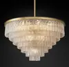 Lustre de Cristal Americano Original Criativo para Villa Clube Sala de Estar Sala de Jantar Quarto Lâmpada Redonda Simples Pós-moderna Esmaltada