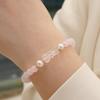 Novo Bracelet de Cristal Água-Marinha Calcedônia Doce Colorido Pulseira Feminina de Cristal Rosa com Contas Joia de Mão para Namorada Atacado