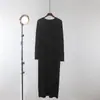 Vestido de Punto Coreano Extra Largo por Encima de la Rodilla para Mujer Otoño e Invierno, Suéter Vestido Base Holgado Estilo Perezoso