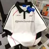 Camiseta Polo Nova Estilo Americano 100% Algodão Puro Manga Curta para Homens e Mulheres, Verão Solta Casual Emagrecedora Top com Letra Ins