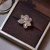 Estilo Frio Alta Qualidade ins Design de Nicho Moda Versátil Flor Completa em Diamante Zircônia Exquisita Anel Feminino Aberto Conjunto