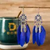 Pendientes de Pluma de Hoja de Loto Multicapa Estilo Étnico Aleación Casual Pendientes de Yunnan Venta al por Mayor Pendientes de Joyería Étnica Creativa