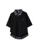 Conjunto de Dos Piezas de Verano Transfronterizo de Manga Corta Unisex con Diseño de Moda Casual Versátil de Corte Holgado Camisa Polo con Patchwork