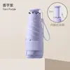 Mango Retráctil Paraguas Mini Ultraligero Doble Uso Sol y Lluvia Protector Solar Anti-UV Plegable Pegamento Negro Sombrilla para Mujer