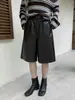 ICCIICC Otoño Nueva Moda Pantalones Acampanados Cropped con Cintura Elástica Piel Sintética Pantalones Casuales 1343