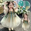 Vestido de Verão Estilo Hanfu para Meninas 2026 Novo Modelo Infantil Verão Estilo Tradicional Chinês Super Fada Vestido de Princesa para Bebê
