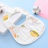 Babero de Gasa de Ocho Capas Tipo a Saliva de Bebé Forma de U Broche Absorbe Agua y No Moja la Ropa Babero para Comer Bebé Gasa de Algodón