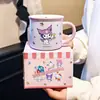 Taza de cerámica de dibujos animados Sanrio para uso doméstico, taza de leche linda y creativa para niños, taza abierta para estudiantes