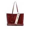 Bolsa Vermelha de Noiva para Casamento Feminina 2025 Nova Bolsa Tote de Ombro Grande para o Dia a Dia Bolsa Grande de Axila