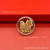 Adesivo Dourado do Zodíaco Colorido Ouro Puro 999 Cobra Boi Cavalo Dragão Adesivo para Celular Seleção de Presente de Feriado Presente Dourado Atacado