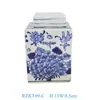Jarra de Cerámica Jingdezhen para Té Azul y Blanco Nueva Chinoiserie Retro Cerámica para el Hogar Sellada para Té Cuadrada a Prueba de Humedad