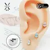 Set de Uñas para Labios y Garras de Titanio F136 con Circonita 5A, Pendientes de Piedras Preciosas de Colores Geométricos Pequeños, Pendientes de Moda con Forma de Gota de Agua