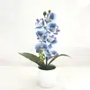 Planta de Orquídea Mariposa Artificial Personalizada de 7 Piezas en Maceta para Decoración de Salón de Bodas, Bonsái de Flores Artificiales, Decoración del Hogar, Arreglo Floral Artificial