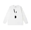 Versión de alta gama de la moderna marca MM6 Margiela camiseta estampada de manga larga con recubrimiento de cinta de corte holgado para hombre y mujer, disponible para parejas, venta al por mayor