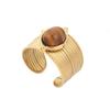 Anillo abierto de estilo corte francés exagerado con incrustaciones de piedras semipreciosas, anillo con sentido de diseño avanzado, joyería para mujer 2023