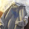 Sudadera con capucha de forro polar estilo coreano chic para mujer, moderna de otoño e invierno, nueva, holgada, estilo sal, chaqueta engrosada para estudiantes