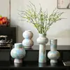 Vaso de Cerâmica Estilo Chinês Novo de Jingdezhen, Modelo para Sala de Exposição, Série de Cores Morandi, Ornamento de Formato Irregular para Sala de Estudo e Pousada, Recipiente para Arranjo de Flores