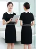 Moda Verão Alta Qualidade Salão de Beleza Médico Recepção de Hotel Uniforme de Trabalho Slim Elegante Vestido para Salão de Unhas