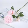 Flor Artificial de Hierba de Ensueño Flor Falsa de Peonía Arreglo Floral de Florero de Tres Cabezas Decoración para el Hogar Sala de Estar Modelo Más Vendido en Amazon