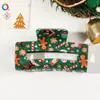 Qiyue Pinza Navideña de Acrílico Transfronteriza para el Cabello Femenina Dibujo Animado Papá Noel Hombre de Jengibre Pinza de Tiburón Navideño