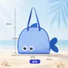 Bolsa fofa para guardar brinquedos de praia infantis, bolsa de malha de grande capacidade para natação, uso ao ar livre na beira-mar, bolsa de praia de malha para maiô