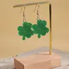 1 Par de Pendientes de Trébol Verde, Estilo Pastoral Fresco Pequeño, Material Acrílico, Pendientes Exquisitos y Compactos