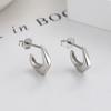 Aretes Dorados Alto Plata Mismo Estilo para Mujer Plata Esterlina 925 Coreanos Simples ins Geométricos con Forma de C Nicho Aretes de Alta Gama