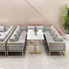 Área de Salón Bar Nórdico, Cafetería, Área de Recepción de Ocio, Cabina de Sofá de Cuero Comercial para Restaurante de Té, Mesa y Sillas de Comedor
