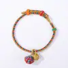 Zongzi Pequeno Tecido à Mão com Fio de Cinco Cores, Novos Acessórios DIY Estilo Étnico Chinês, Pulseiras Festivas Infantis Estilo Casal
