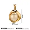 Pingente de Pérola Artificial Banhado a Ouro a Vácuo Charms para Colar Brinco DIY Acessórios de Joia em Aço Inoxidável Venda por Atacado