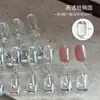 Amostras de nail art sólidas, peças de unha de alta transparência, novos cartões de cores quadradas ovais curtas de fundo plano, amostras de cores especiais para prática de unhas