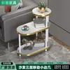 Mesa de centro pequeña para sala de estar para uso doméstico, mesa auxiliar de tres niveles, simple y portátil, adecuada para dormitorio y habitación como mesita de noche
