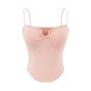 Camisola Sexy Estilo Pura Pasión con Almohadilla para Pecho Auto-Contenida Verano Nuevo Delgado Dobladillo Curvo Top Sexy para Mujer