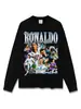 Sudadera con capucha y cuello redondo de algodón grueso con estampado vintage C Luo de fútbol transfronterizo estadounidense