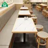 Restaurante Temático Mesa de Comedor de Madera Maciza Comida Japonesa Cabina de Restaurante Sencilla Sofá Tienda de Fideos Tienda de Fideos de Arroz Combinación de Mesa y Silla para Comedor Comercial