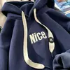 Sudadera con capucha de forro polar pesada estilo americano de gran tamaño para hombre, sudadera con capucha versátil de corte holgado de moda para otoño e invierno, chaqueta de pareja