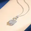 Nuevo collar de plata de ley s925, diseño de nicho de lujo ligero, colgante de cadena para clavícula de cisne con circonita completa, accesorio elegante de alta gama
