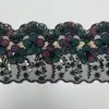 Renda Bordada em Tela com Tubos de Miçangas Novo Estilo Bordada em Computador com Lantejoulas Renda Decorativa Feminina Fabricante Acessórios