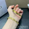 Pulseira de Ouro 18K Au750 Anel Liso Não Moldado Método Antigo Simples Pulseira Fundo de Lóach Gelo Triturado Estilo Quente Feminino Atacado