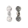 S925 plata pura maciza vintage moneda viga de equilibrio colgante separador cuenta pieza separador irregular pulsera de cuerda trenzada DIY accesorios