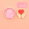Serie Corazón Sanador Agradecido Cortador de Galletas de Simulación DIY con Patrón de Corazón para Hornear